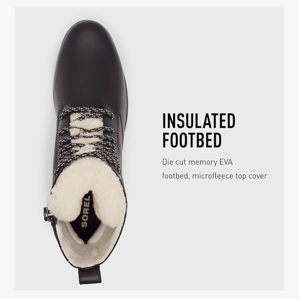 Sorel Women's Emelie Short Lace Cozy Leather Boot- Waterproof NWT - Picture 7 of 11